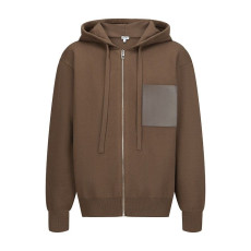 LOEWE 로에베 60303 가죽 패치 포켓 니트 후드 집업 2COLOR