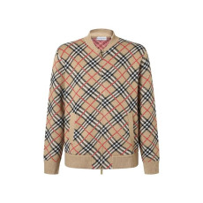 BURBERRY 버버리 60306 체크 자카드 니트 보머 자켓