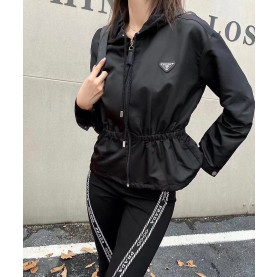 PRADA 프라다 60321 여성 리나일론 셔링 후드 자켓