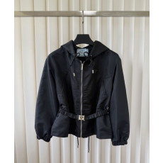 PRADA 프라다 60322 여성 리나일론 벨티드 후드 자켓