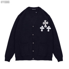 CHROME HEARTS 크롬하츠 화이트 크로스 패치 니트 가디건