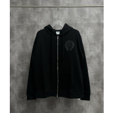 CHROME HEARTS 크롬하츠 홀스슈 레더 자수 집업 후드 자켓
