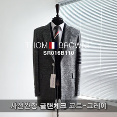THOM BROWNE 톰브라운 사선완장 글렌체크 코트