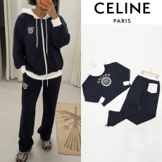 CELINE 셀린느 아뜰리에 로고 오버핏 후드집업 셋업