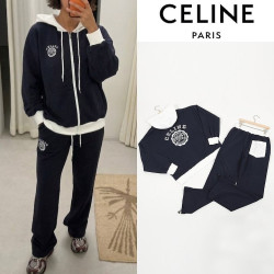 CELINE 셀린느 아뜰리에 로고 오버핏 후드집업 셋업