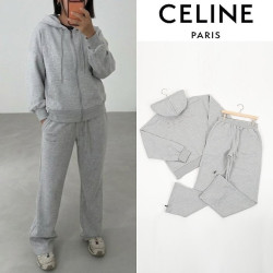 CELINE 셀린느 로고 자수 오버핏 크롭 트레이닝 셋업