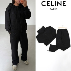 CELINE 셀린느 로고 자수 오버핏 크롭 트레이닝 셋업