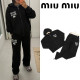 MIUMIU 미우미우 메인로고 오버핏 후드집업 셋업