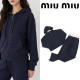 MIUMIU 미우미우 레터링 로고 오버핏 크롭 트레이닝 셋업