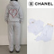 CHANEL 샤넬 하트 로고 오버핏 후드집업 셋업