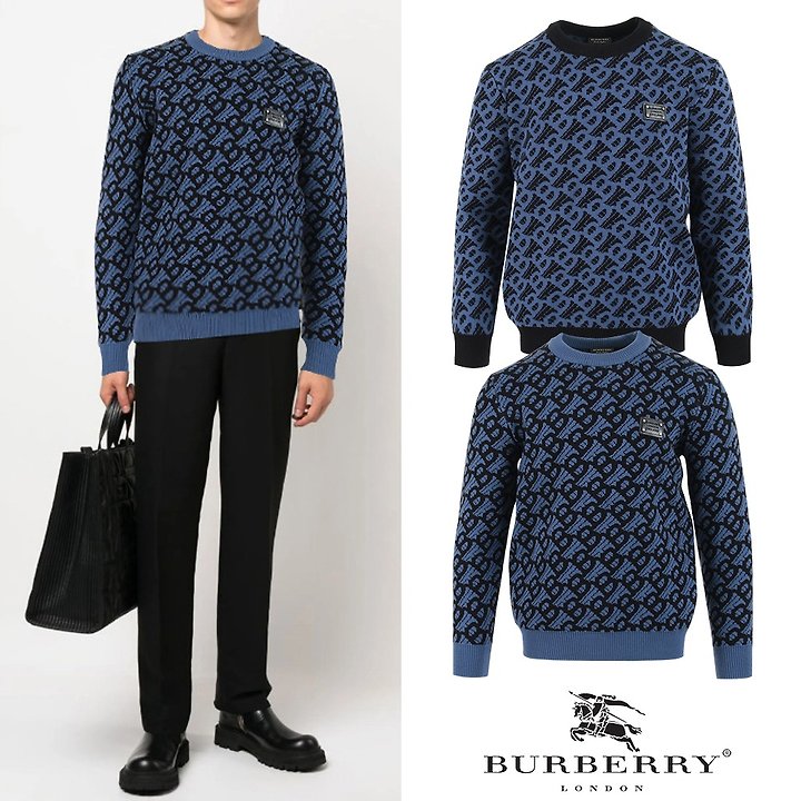 BURBERRY 버버리 플레이트 울 자카드 스웨터 니트