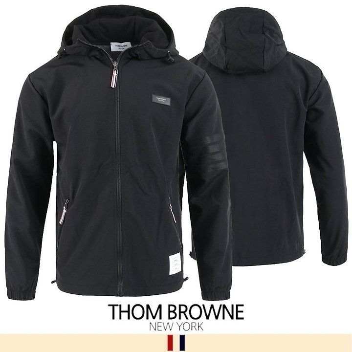 THOM BROWNE 톰브라운 블랙 4바 윈드 자켓
