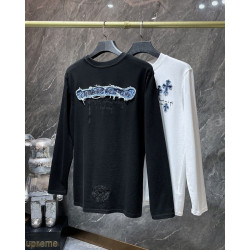 CHROME HEARTS 크롬하츠 7009 데님 멀티 크로스 스크롤 로고 롱 슬리브