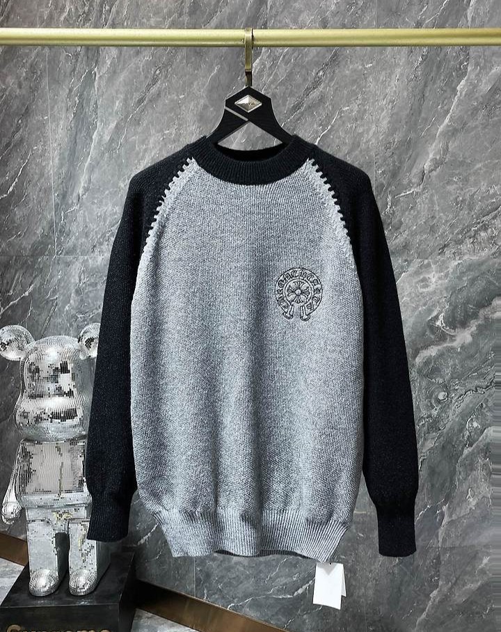 CHROME HEARTS 크롬하츠 7017 홀스슈 핸드 스티치 래글런 니트
