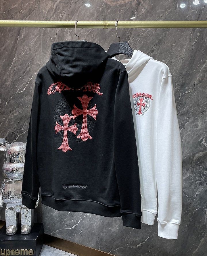 CHROME HEARTS 크롬하츠 7024 세메터리 크로스 아치 로고 후드