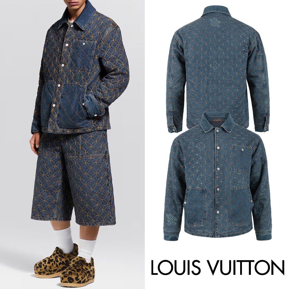 LOUIS VUITTON 루이비통 모노 퀄팅자수 데님 누빔자켓