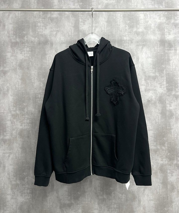 CHROME HEARTS 크롬하츠 크로스 패치 아플리케 후드 집업 자켓