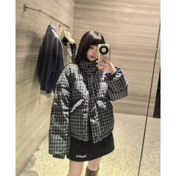 MIUMIU 미우미우 체크 리버시블 패딩