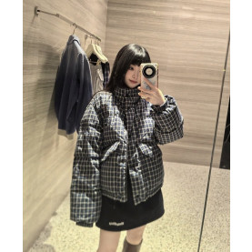 MIUMIU 미우미우 체크 리버시블 패딩