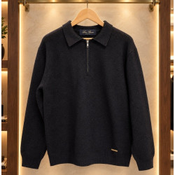 LOROPIANA 로로피아나 9컬 울 반집업카라넥 니트스웨터 9COLOR