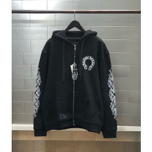 CHROME HEARTS 크롬하츠 홀스슈 플로랄 플리스 후드집업